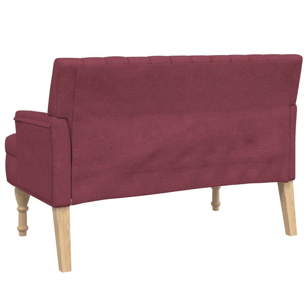 Klupa s jastucima boja vina 113 x 64,5 x 75,5 cm od tkanine