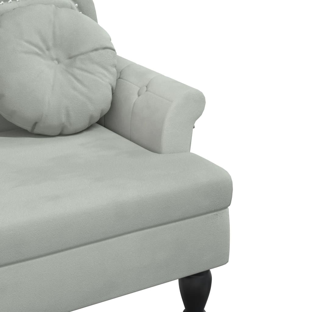 Klupa s jastucima svijetlosiva 120,5x65x75 cm baršun