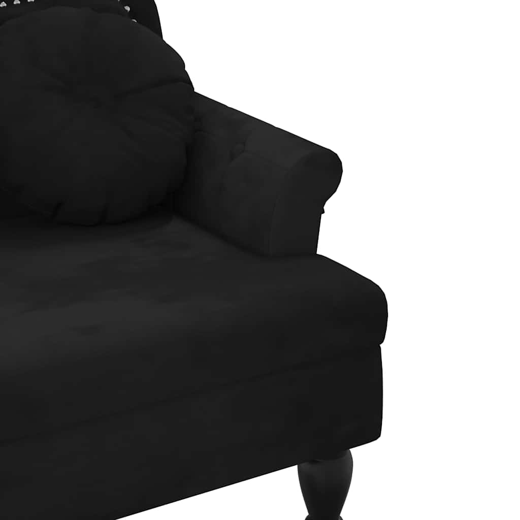 Klupa s jastucima crna 120,5x65x75 cm baršunasta