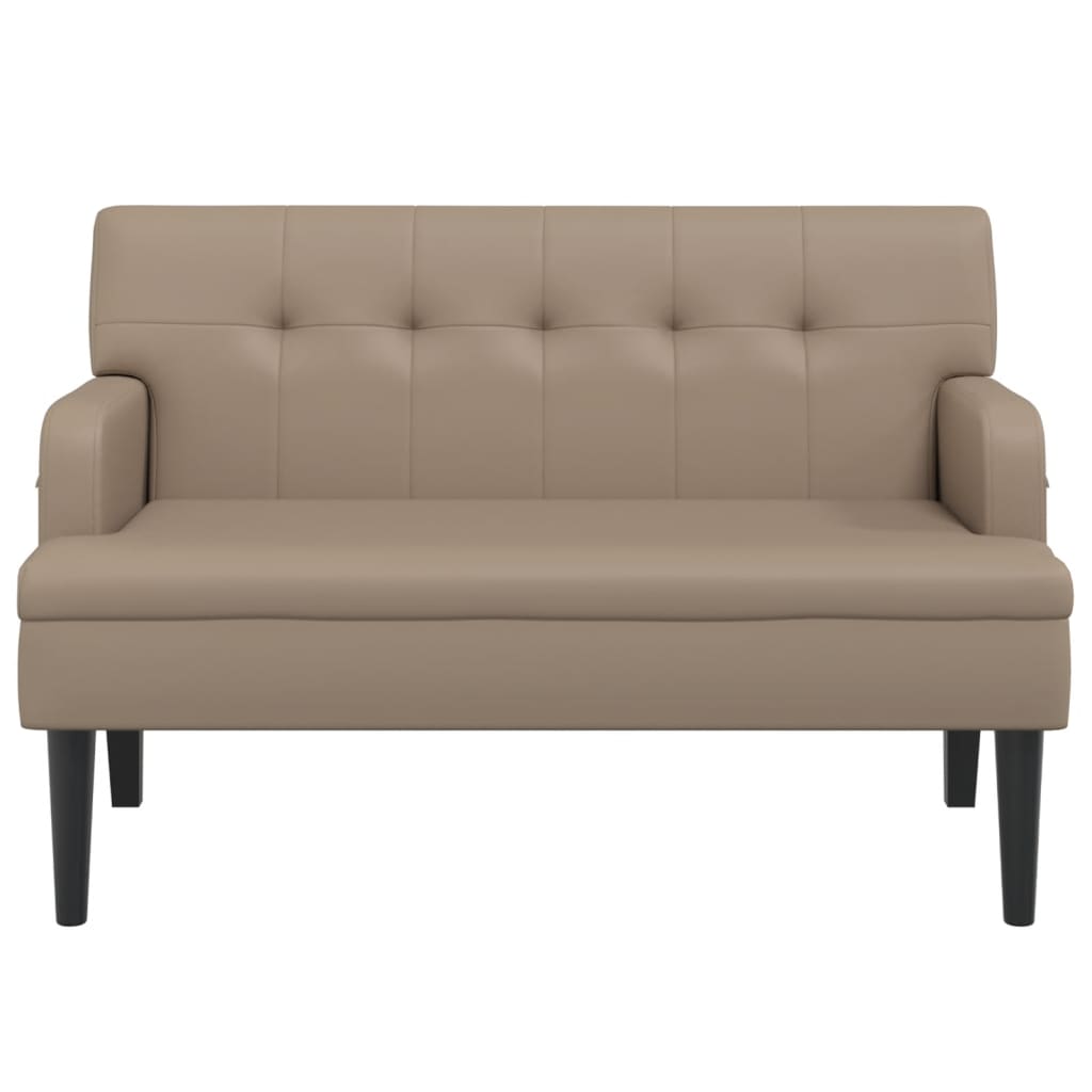 Klupa s naslonom boja cappuccina 112x65,5x75 cm od umjetne kože