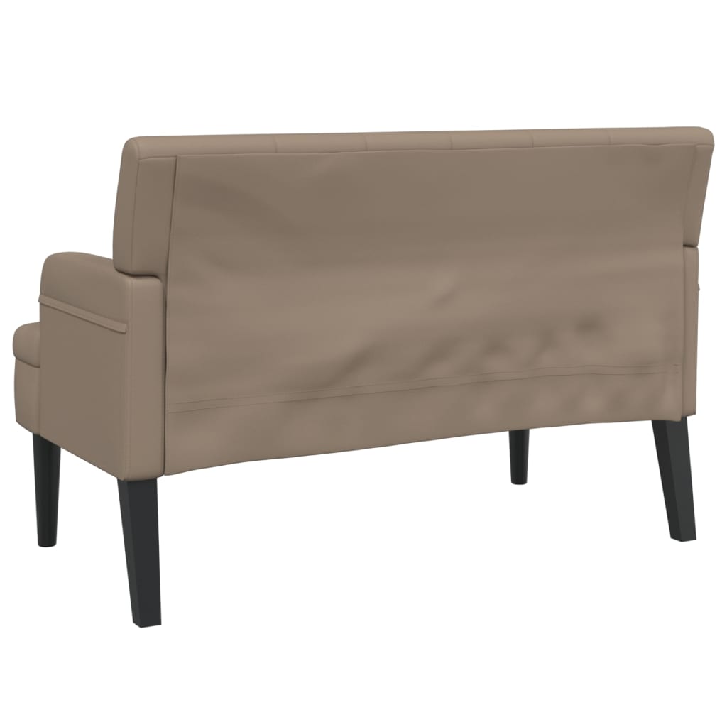 Klupa s naslonom boja cappuccina 112x65,5x75 cm od umjetne kože