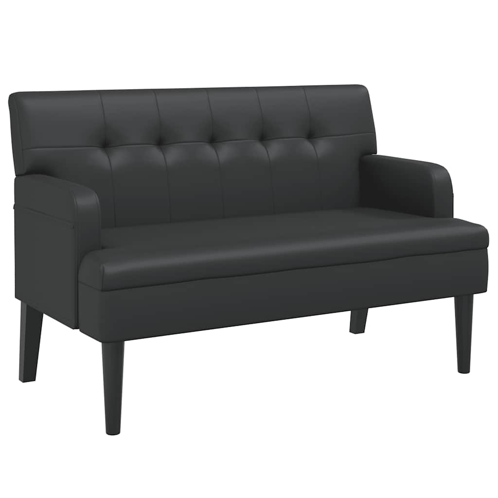 Klupa s naslonom crna 112x65,5x75 cm umjetna koža