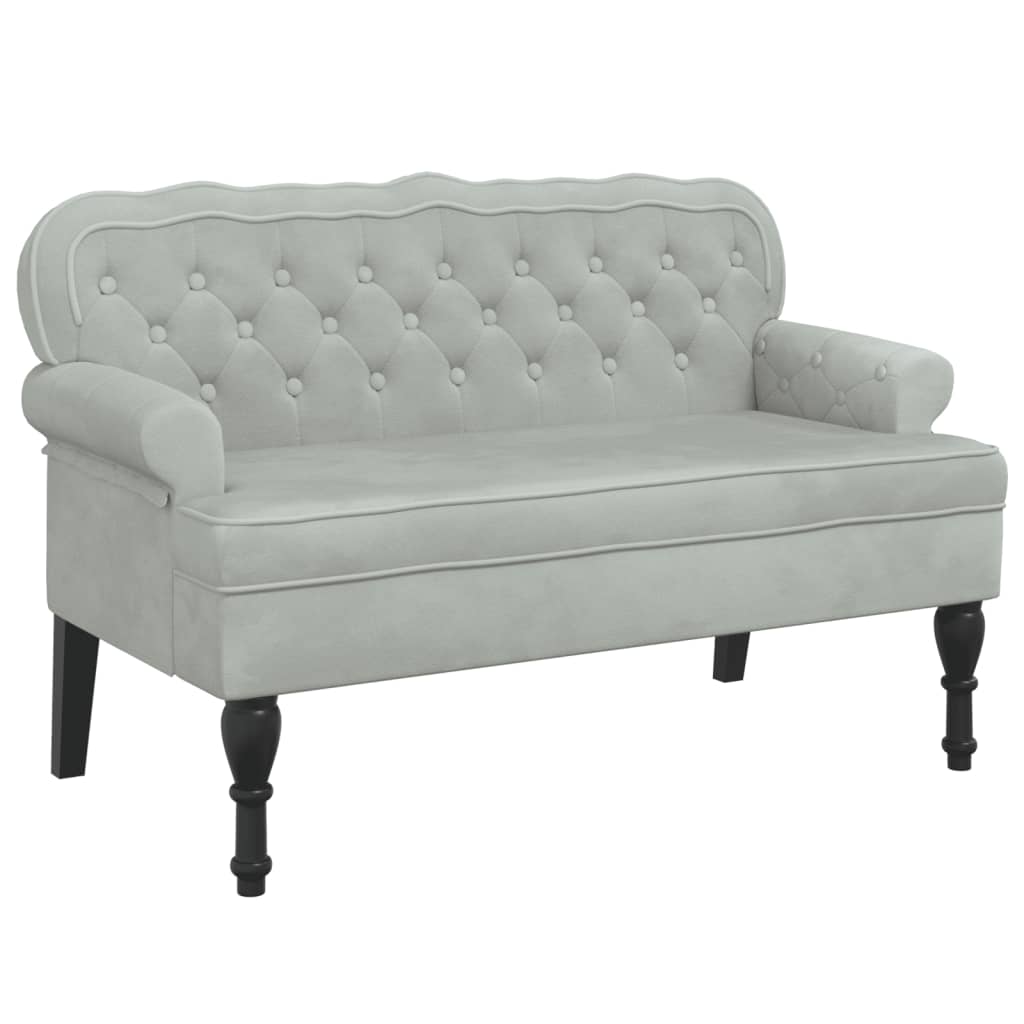 Klupa s naslonom svijetlosiva 119,5x64,5x75 cm baršun