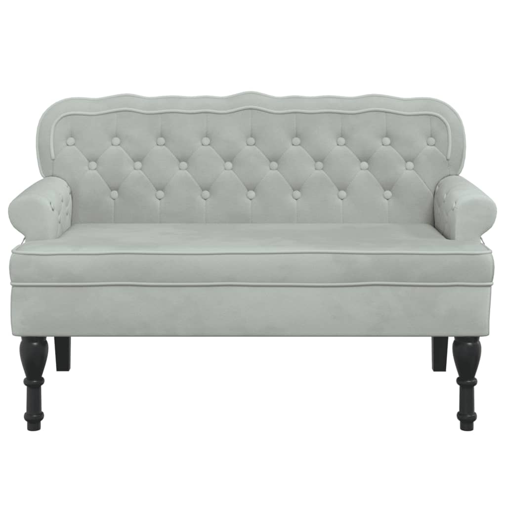 Klupa s naslonom svijetlosiva 119,5x64,5x75 cm baršun