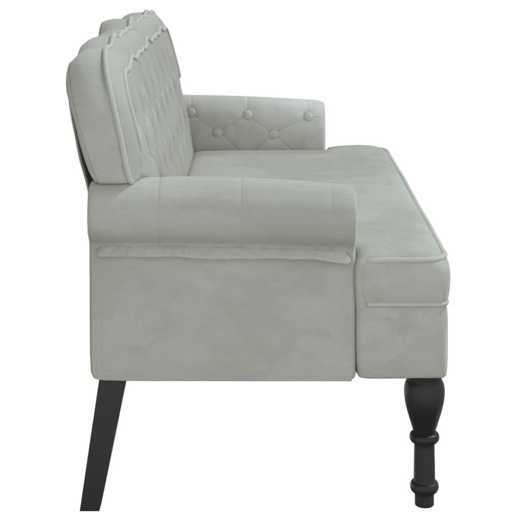 Klupa s naslonom svijetlosiva 119,5x64,5x75 cm baršun