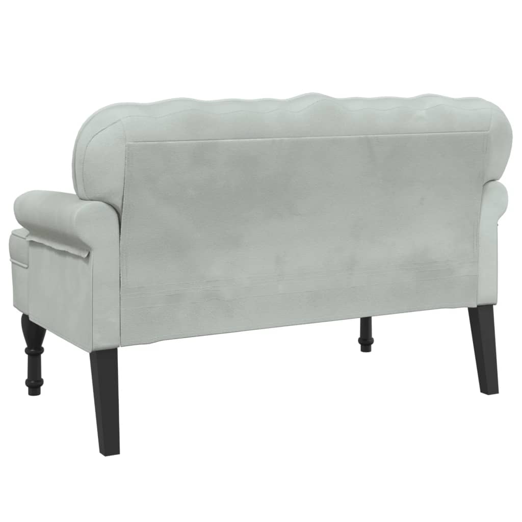 Klupa s naslonom svijetlosiva 119,5x64,5x75 cm baršun