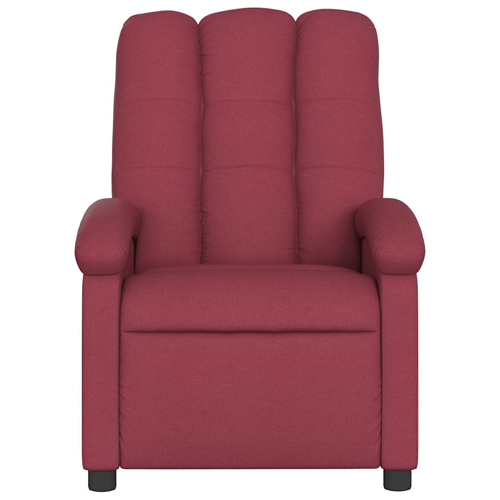 Masažni naslonjač od tkanine crvena boja vina