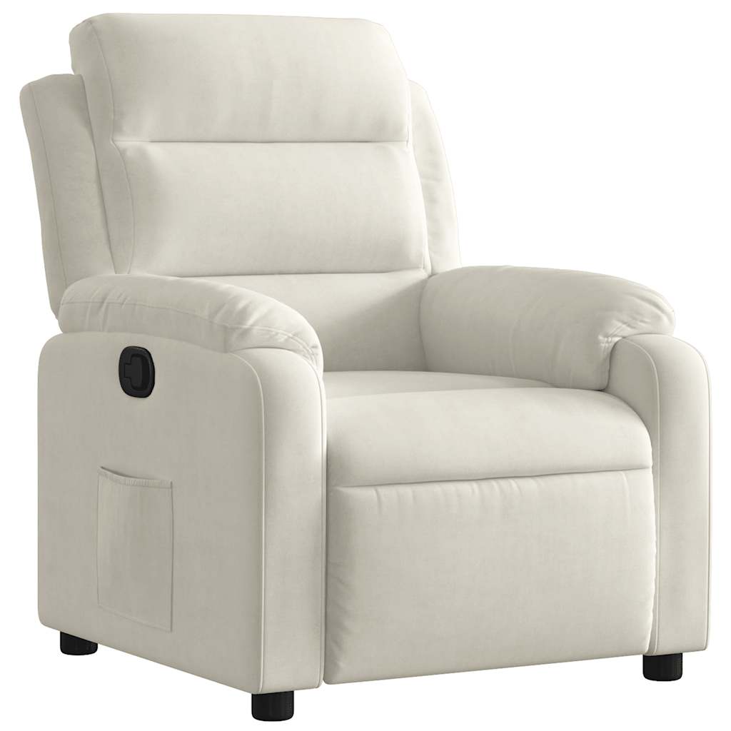 Naslonjač krem baršunasti