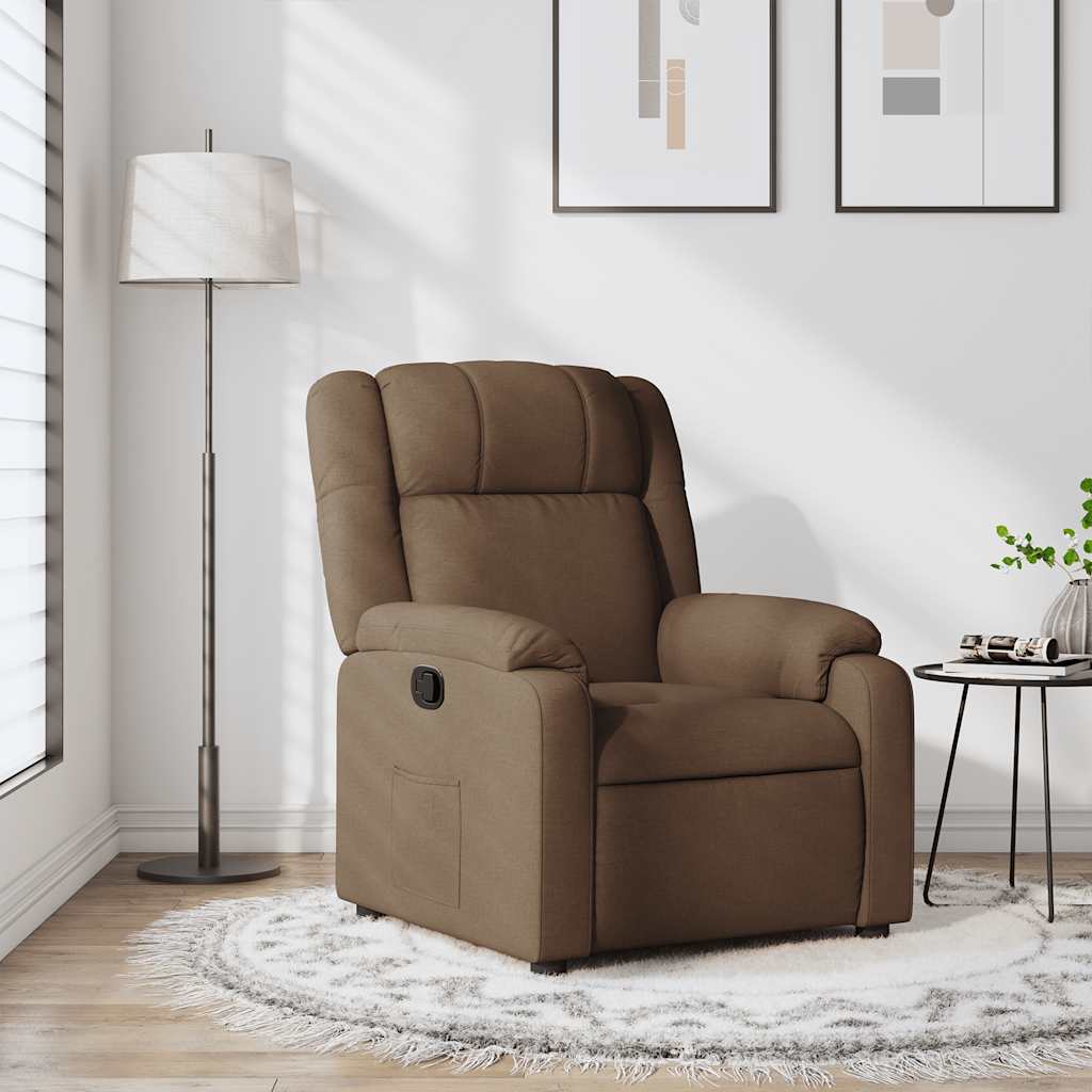 Naslonjač od tkanine smeđi