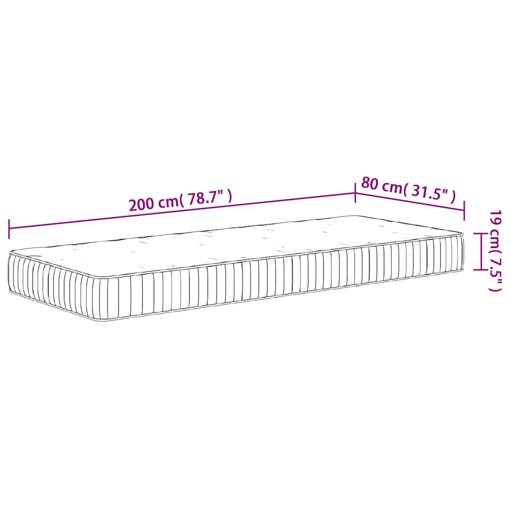 Madrac s džepičastim oprugama srednji 80 x 200 cm