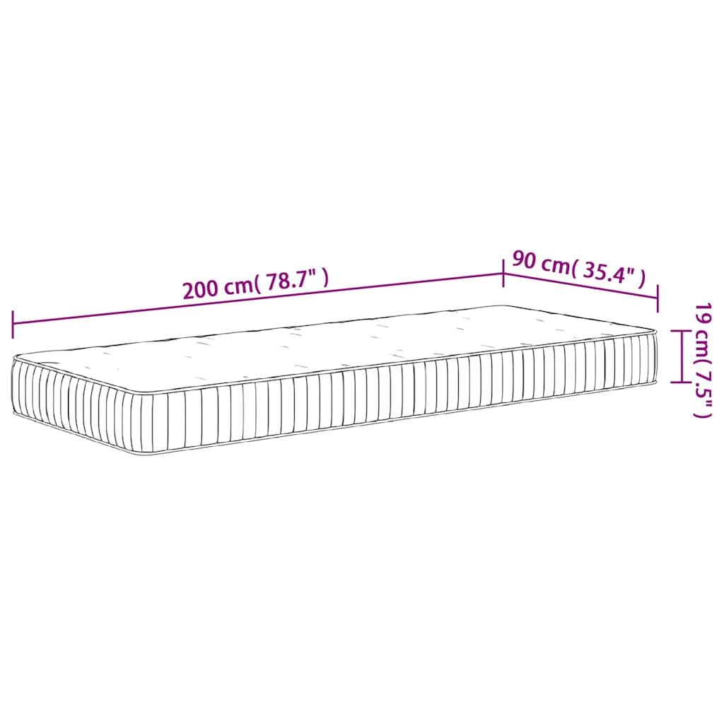 Madrac s džepičastim oprugama srednji 90 x 200 cm