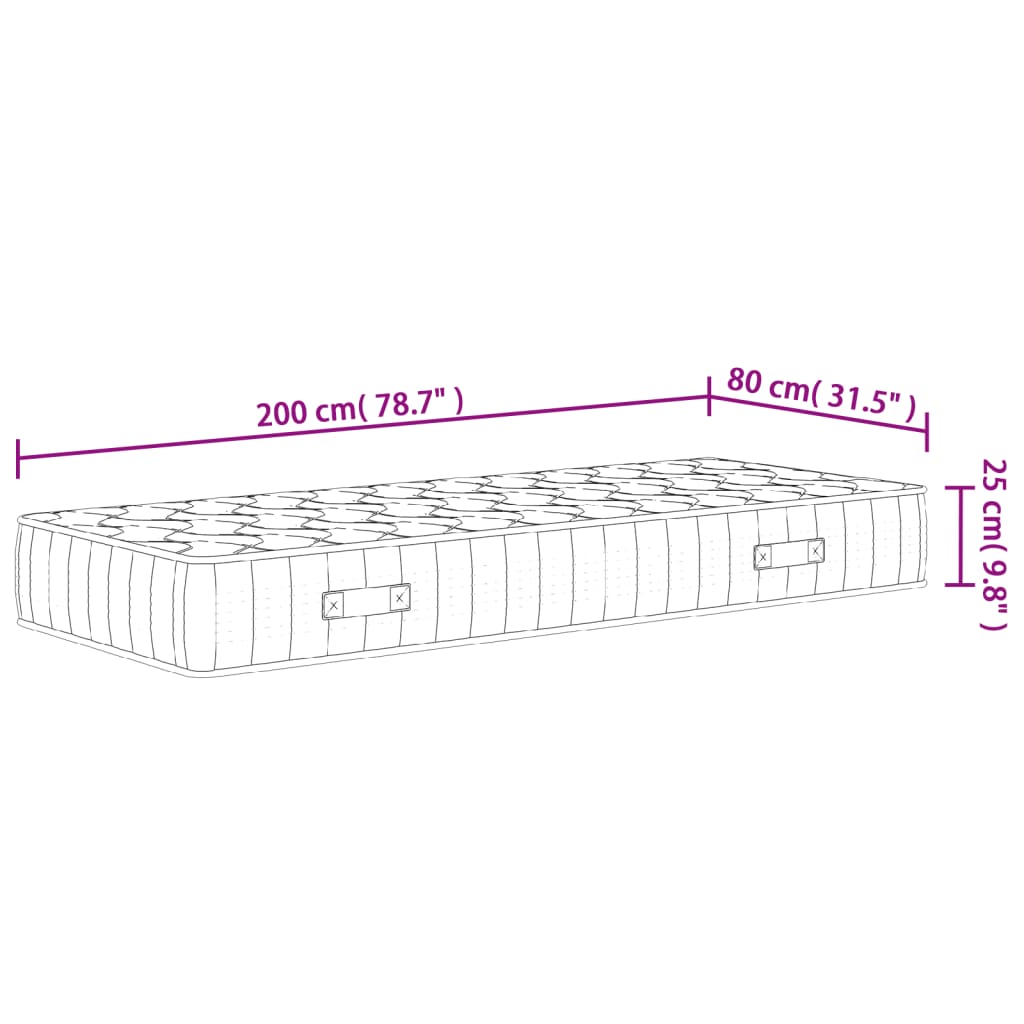 Madrac s džepičastim oprugama srednje čvrst 80x200 cm