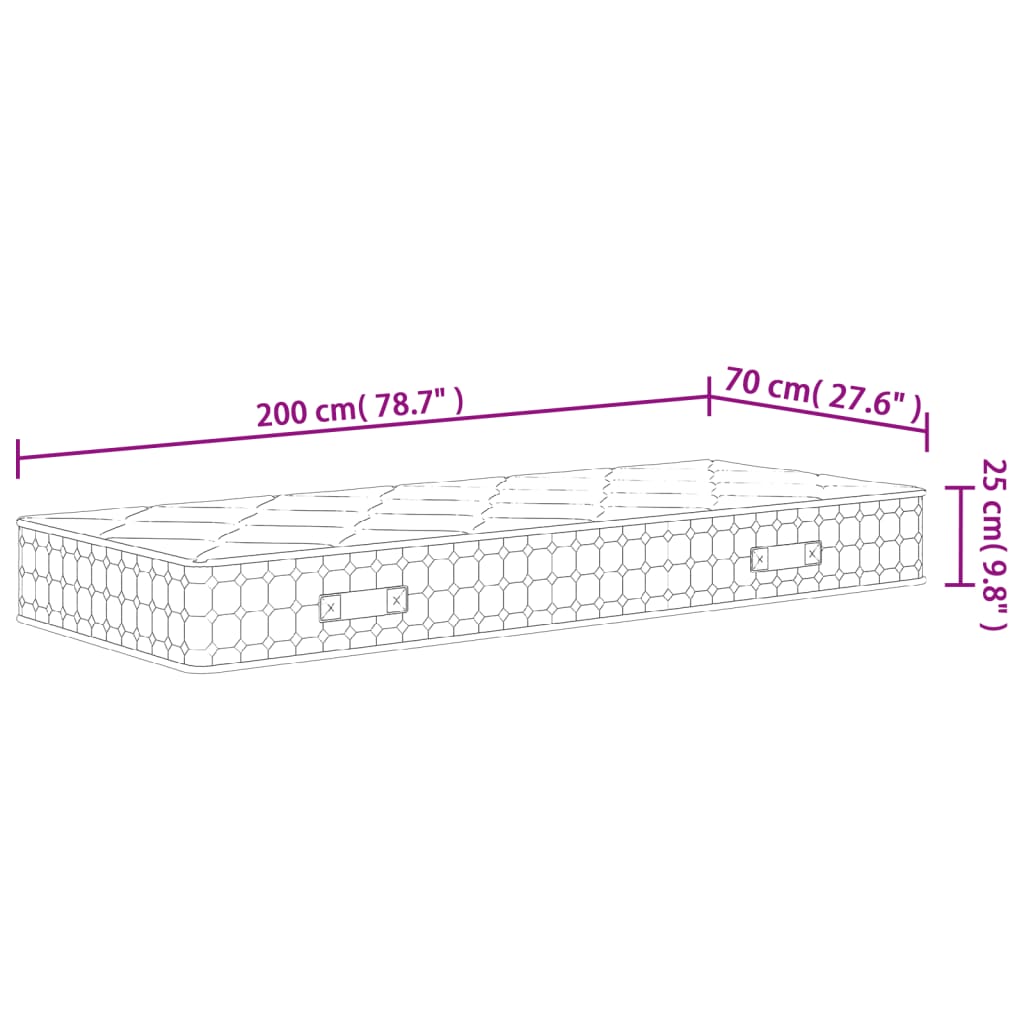 Madrac s džepičastim oprugama srednje čvrst 70x200 cm