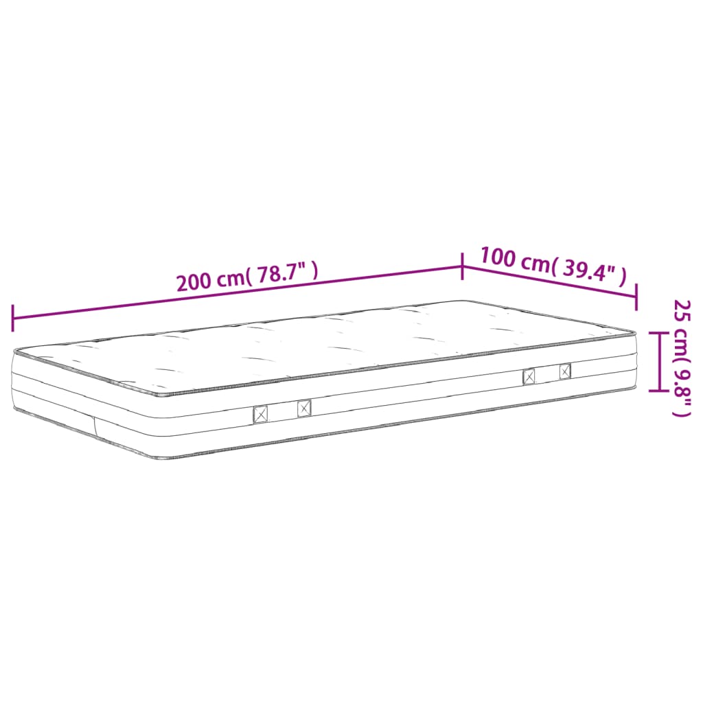 Madrac s džepičastim oprugama srednje čvrst 100 x 200 cm
