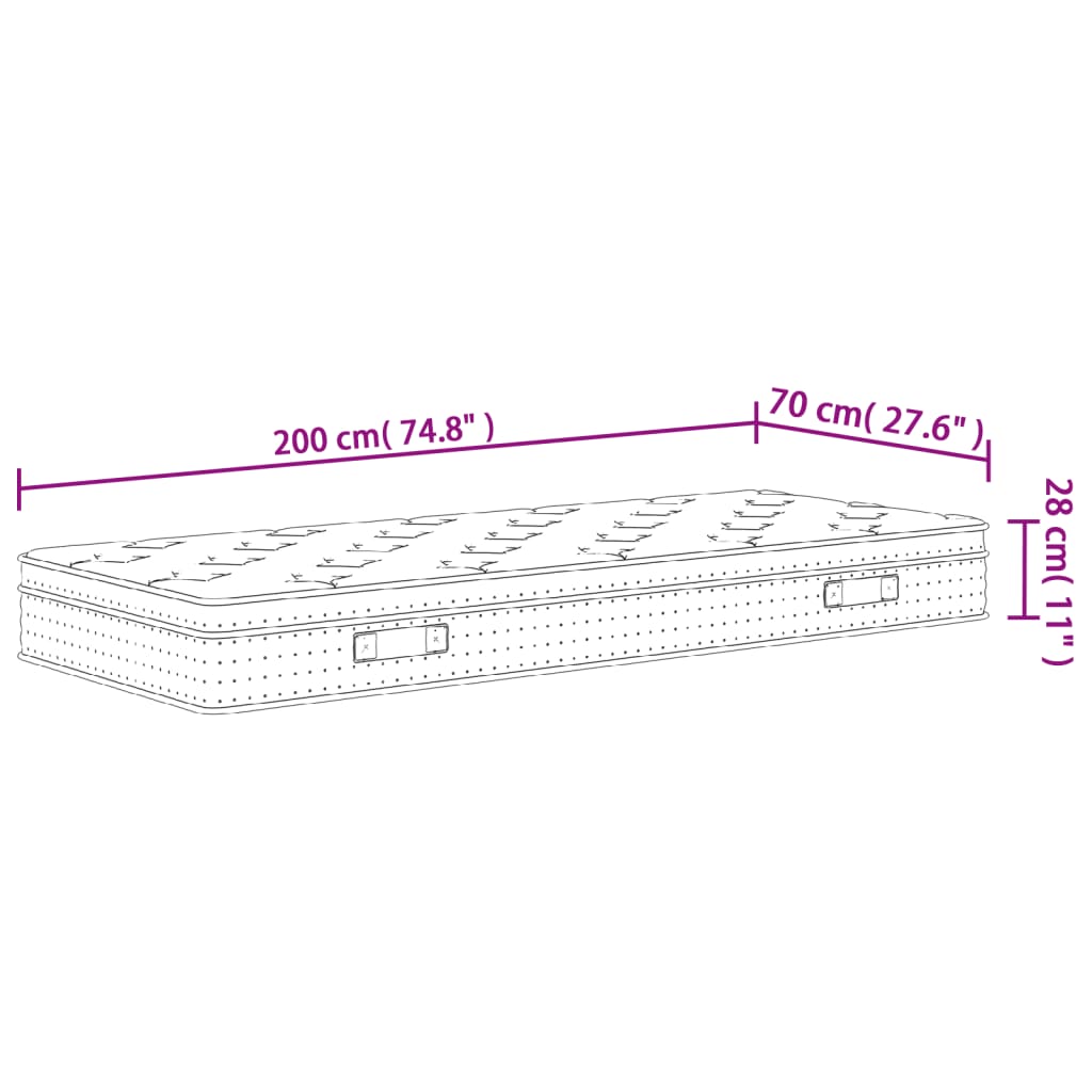 Madrac s džepičastim oprugama srednji 70x200 cm