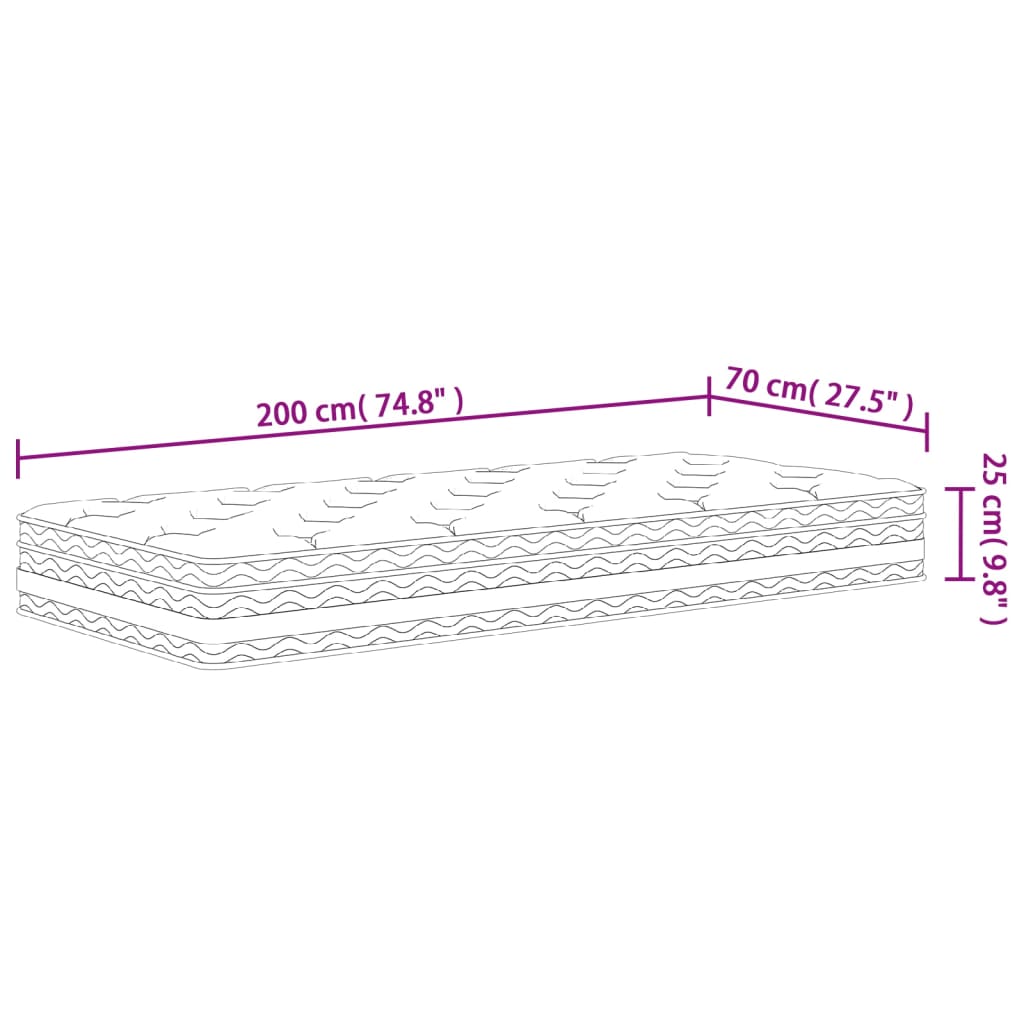 Madrac s džepičastim oprugama srednji 70x200 cm