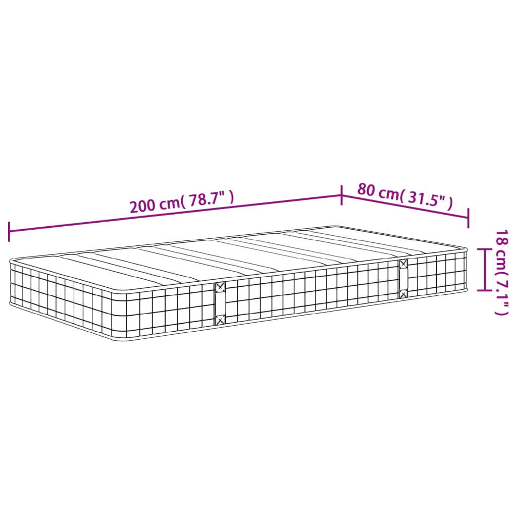 Madrac s oprugama bonnell srednji 80x200 cm
