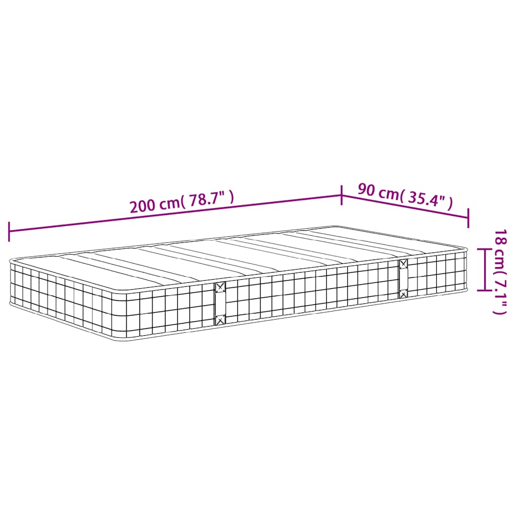 Madrac s oprugama bonnell srednji 90 x 200 cm