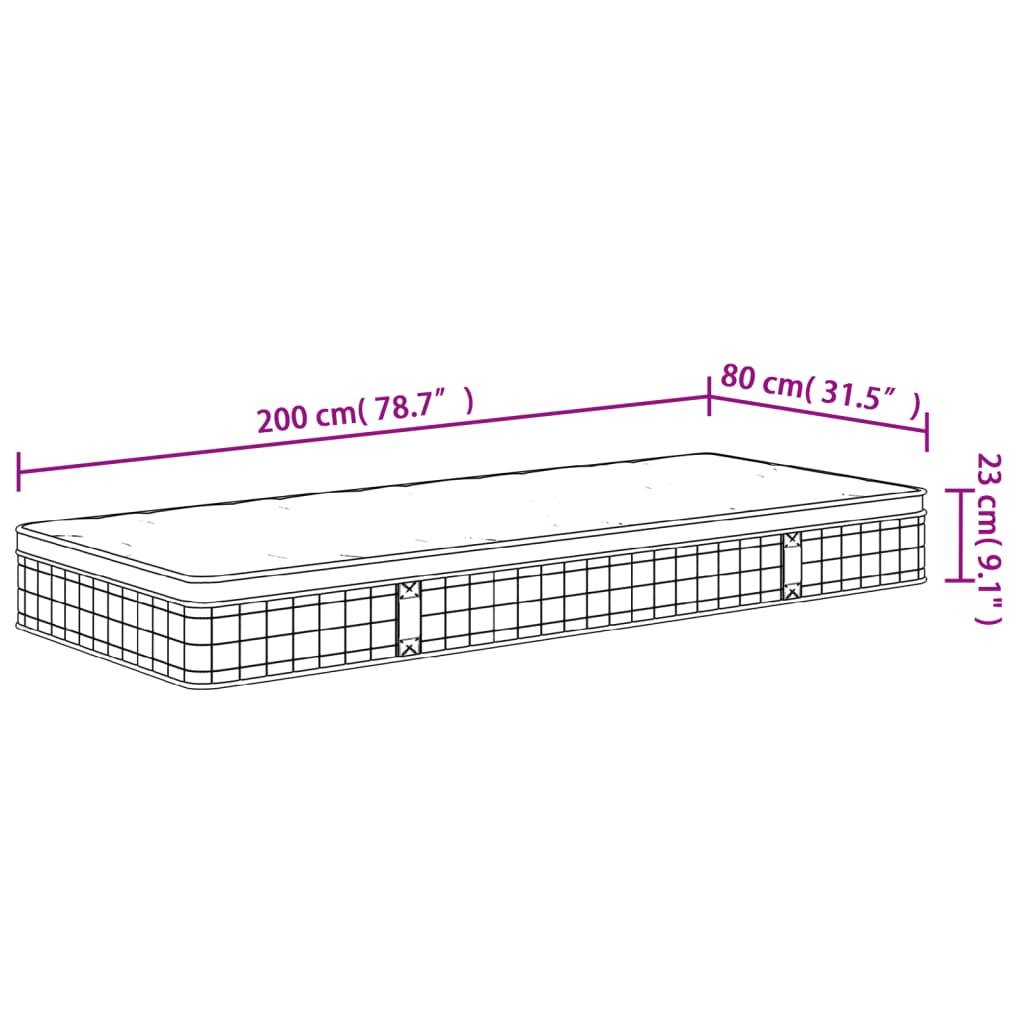 Madrac s oprugama bonnell srednji 80x200 cm