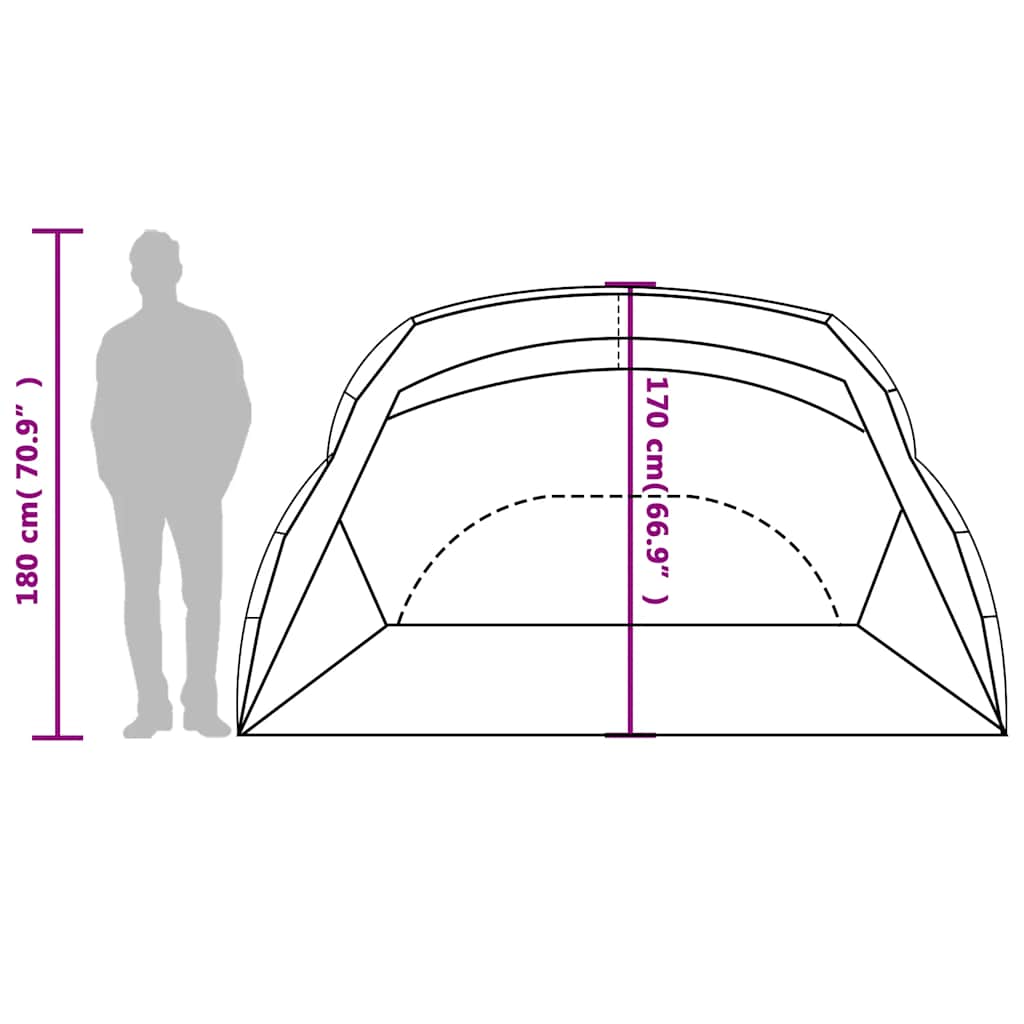 Šator za plažu azurnoplavi 274x178x170/148 cm 185T poliesterski