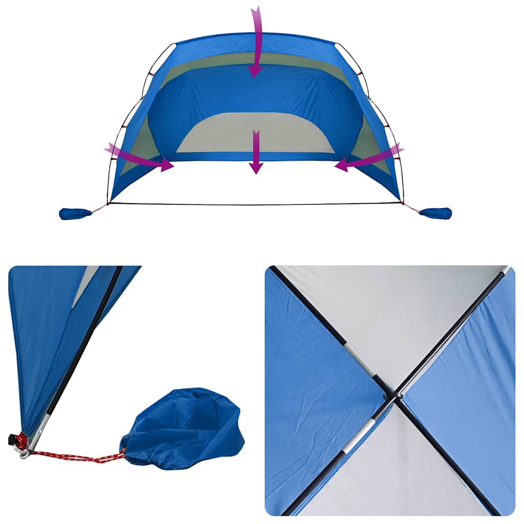 Šator za plažu azurnoplavi 274x178x170/148 cm 185T poliesterski