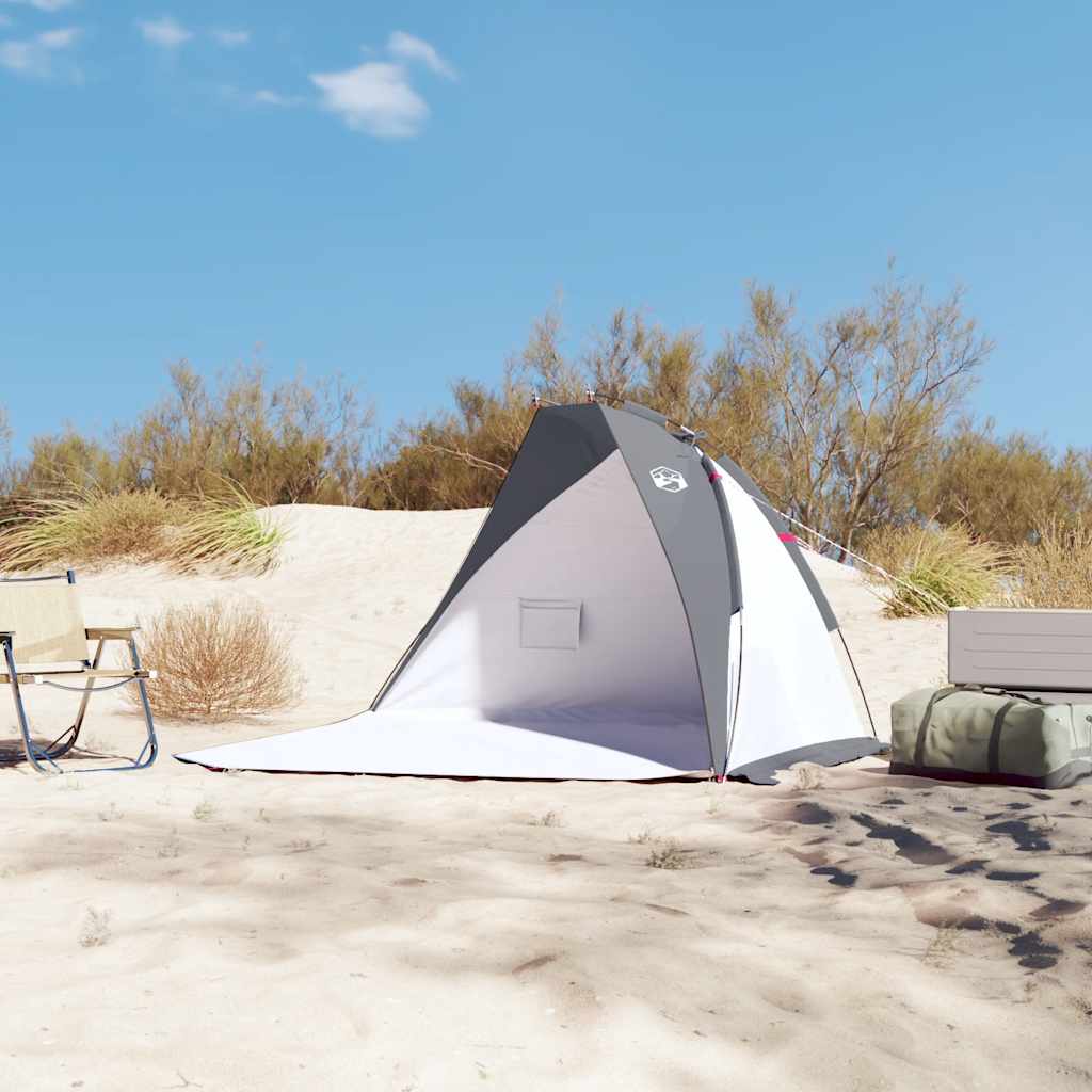 Šator za plažu sivi 268 x 223 x 125 cm 185T poliesterski