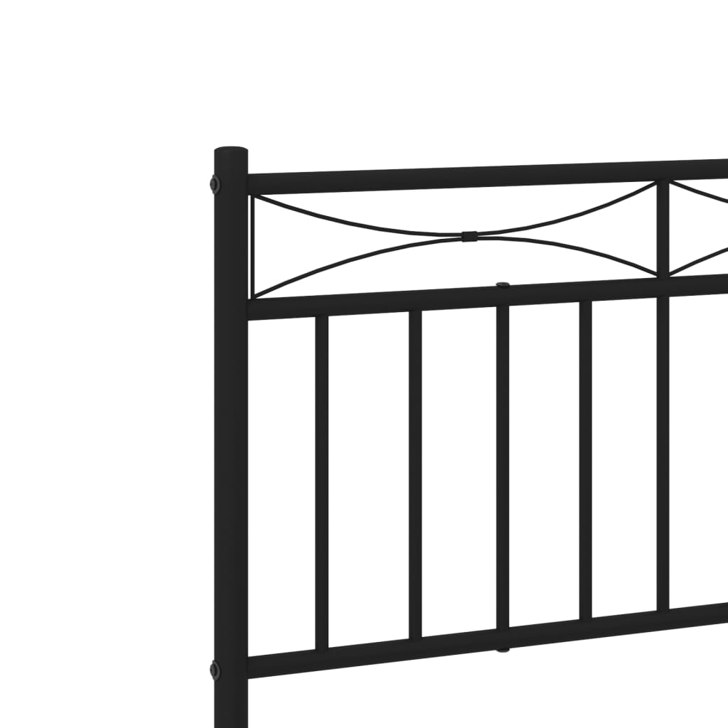 Metalni okvir za krevet s uzglavljem crni 180x200 cm