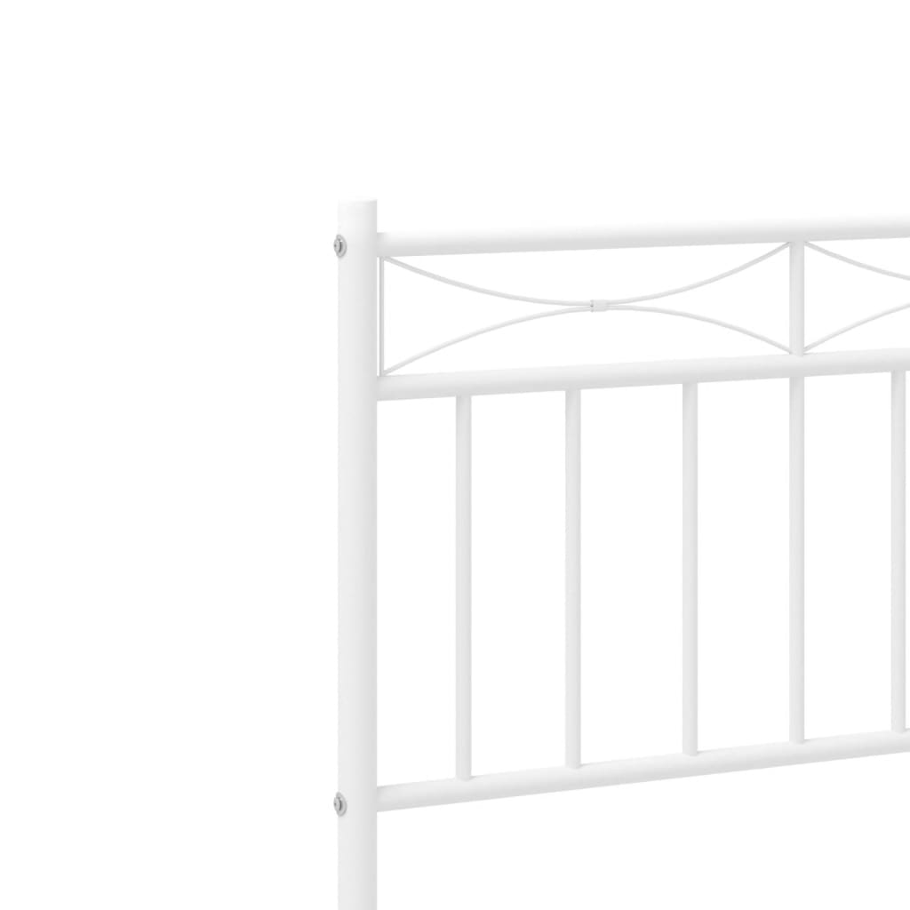 Metalni okvir za krevet s uzglavljem bijeli 80x200 cm
