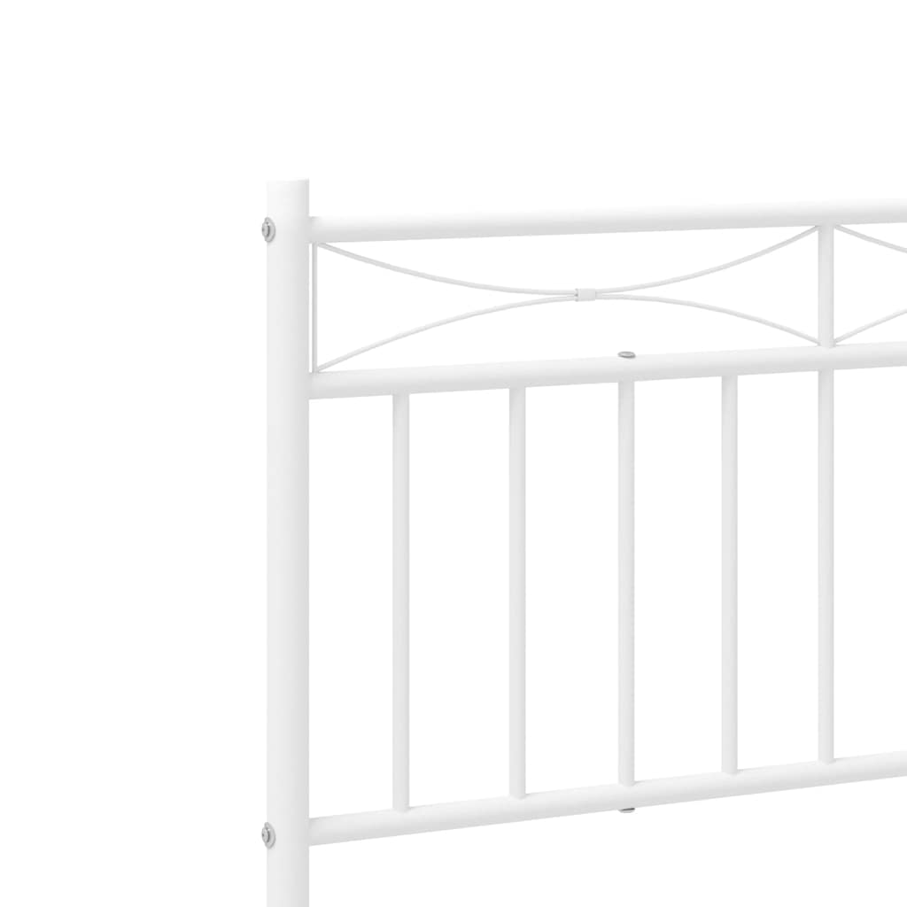 Metalni okvir za krevet s uzglavljem bijeli 100x200 cm