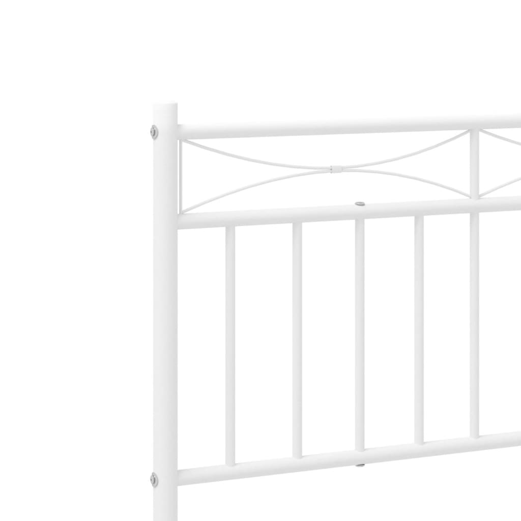 Metalni okvir za krevet s uzglavljem bijeli 107x203 cm
