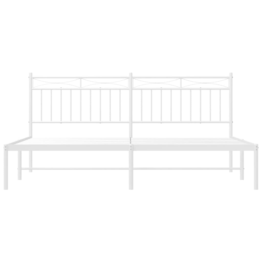 Metalni okvir za krevet s uzglavljem bijeli 183x213 cm