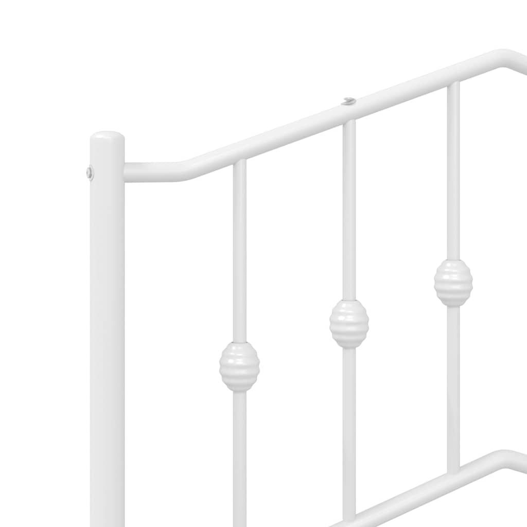 Metalni okvir za krevet s uzglavljem bijeli 100x200 cm