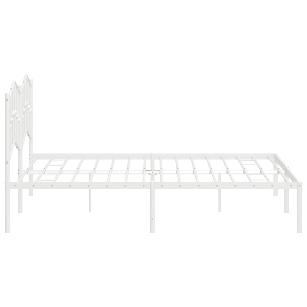Metalni okvir za krevet s uzglavljem bijeli 183x213 cm