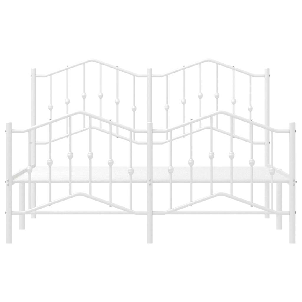 Metalni okvir kreveta uzglavlje i podnožje bijeli 135 x 190 cm
