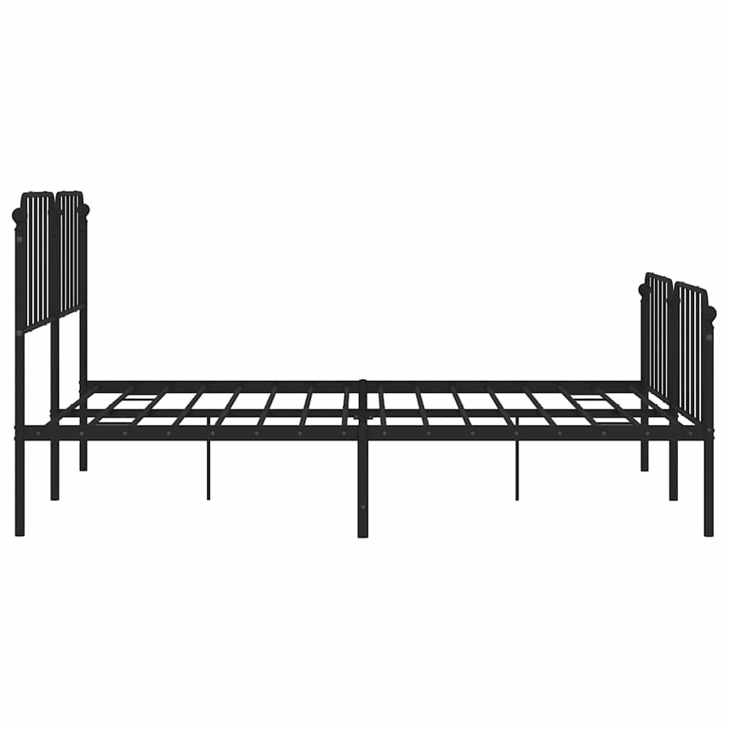 Metalni okvir kreveta s uzglavljem i podnožjem crni 183x213 cm