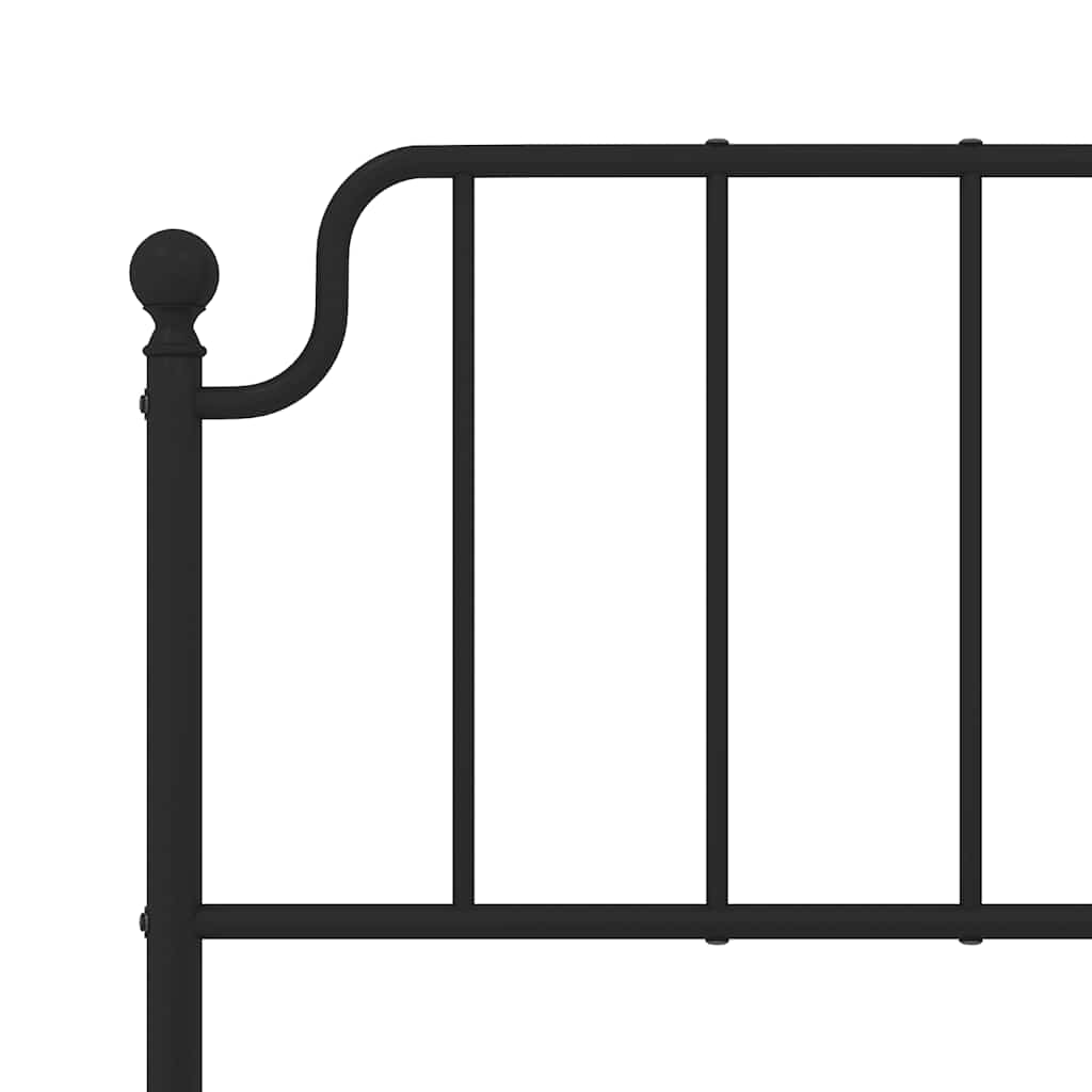 Metalni okvir kreveta s uzglavljem i podnožjem crni 183x213 cm