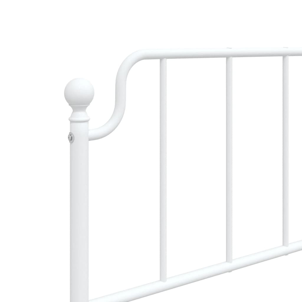 Metalni okvir za krevet s uzglavljem bijeli 107x203 cm