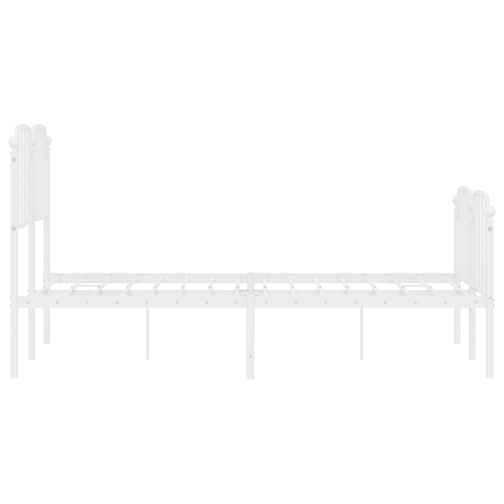 Metalni okvir kreveta uzglavlje i podnožje bijeli 120x200 cm