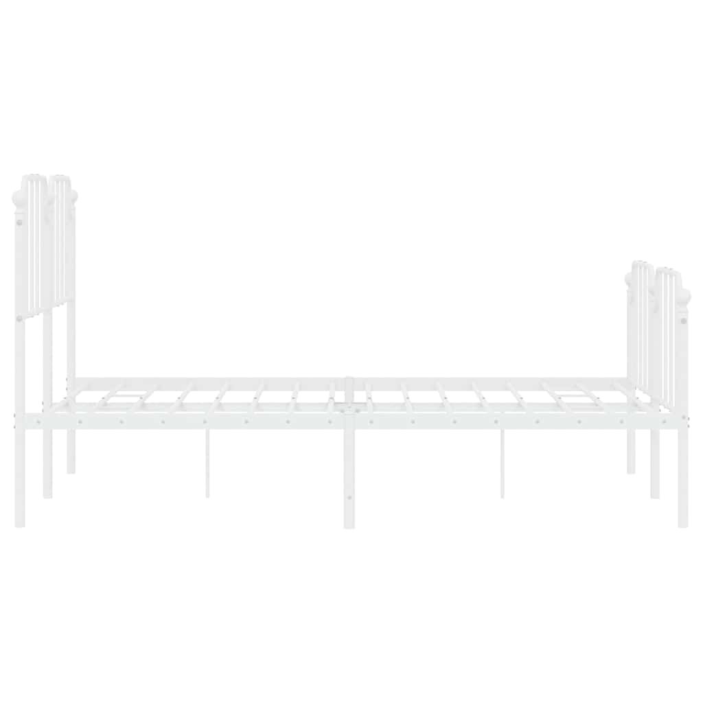 Metalni okvir kreveta uzglavlje i podnožje bijeli 150 x 200 cm