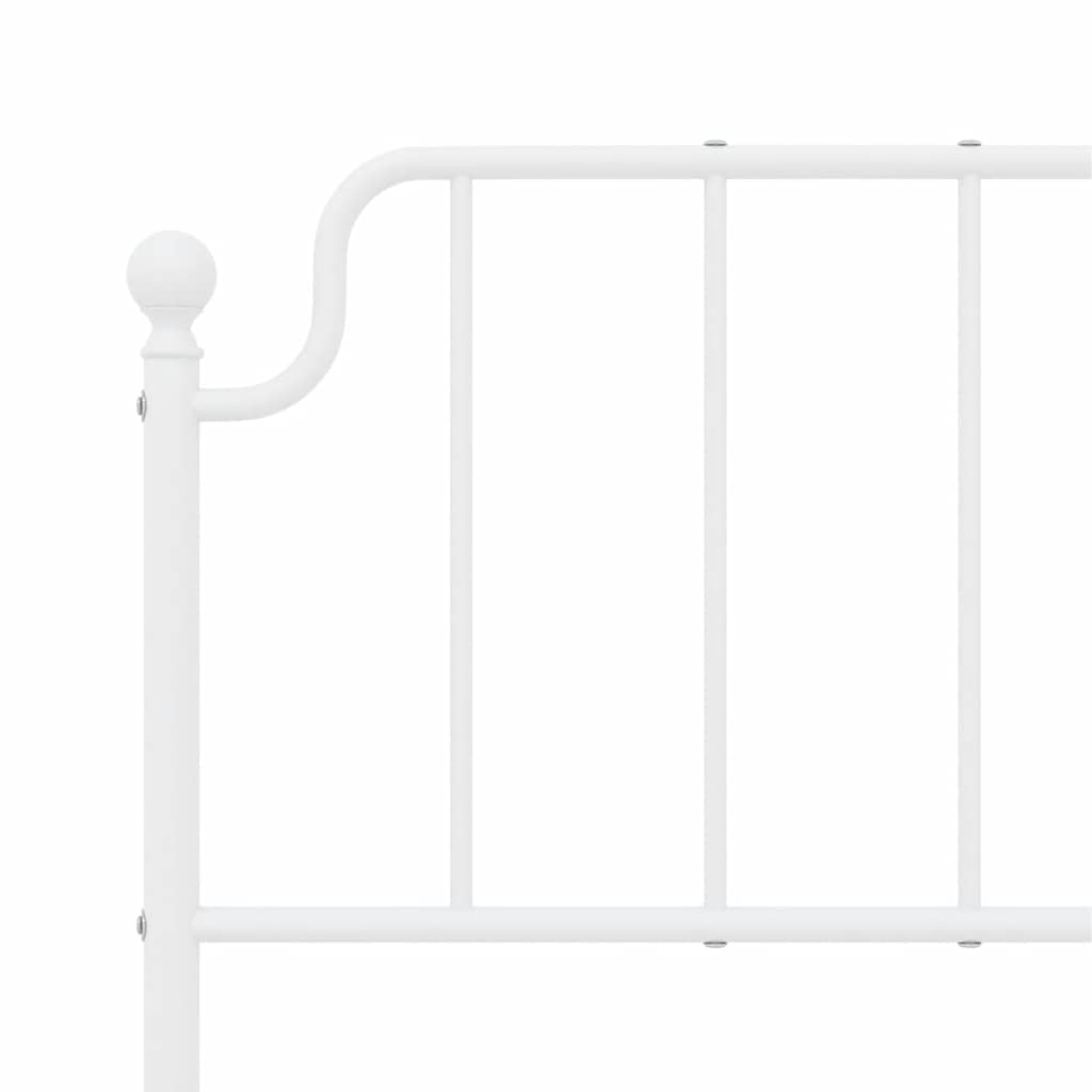 Metalni okvir kreveta uzglavlje i podnožje bijeli 150 x 200 cm