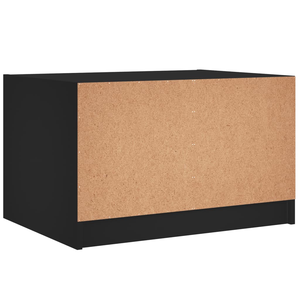 Stolić za kavu sa staklenim vratima crni 68x50x42 cm