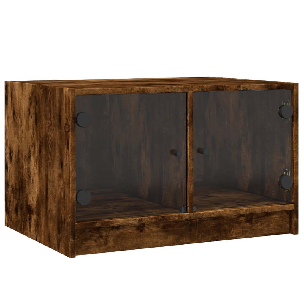 Stolić za kavu sa staklenim vratima boja hrasta 68x50x42 cm