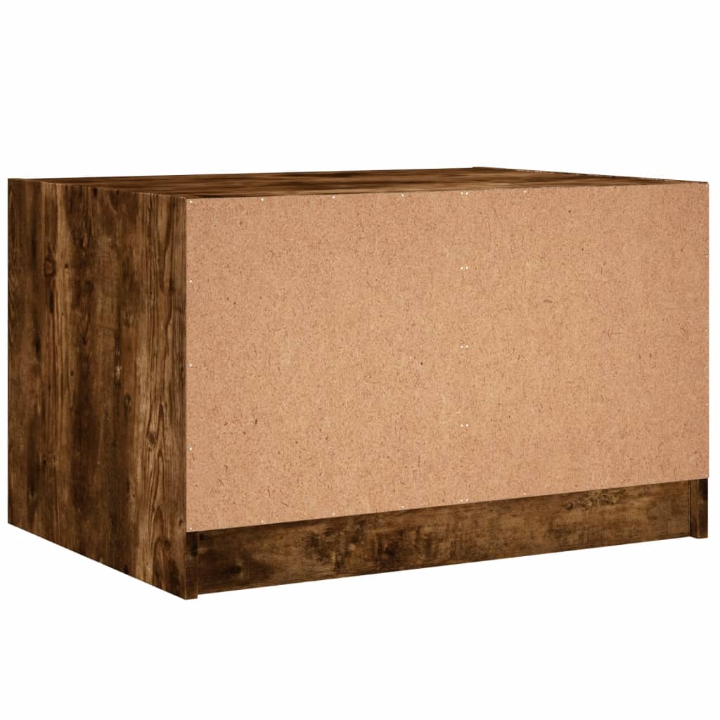 Stolić za kavu sa staklenim vratima boja hrasta 68x50x42 cm