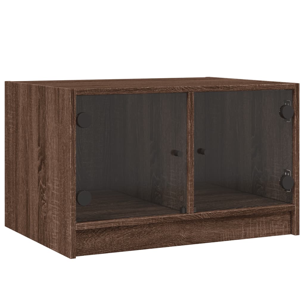 Stolić za kavu sa staklenim vratima boja hrasta 68x50x42 cm