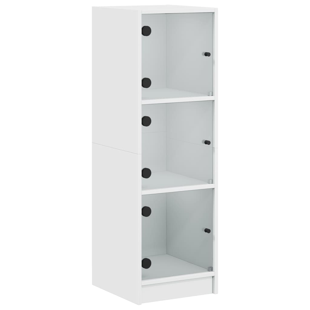 Visoka komoda sa staklenim vratima bijela 35 x 37 x 109 cm