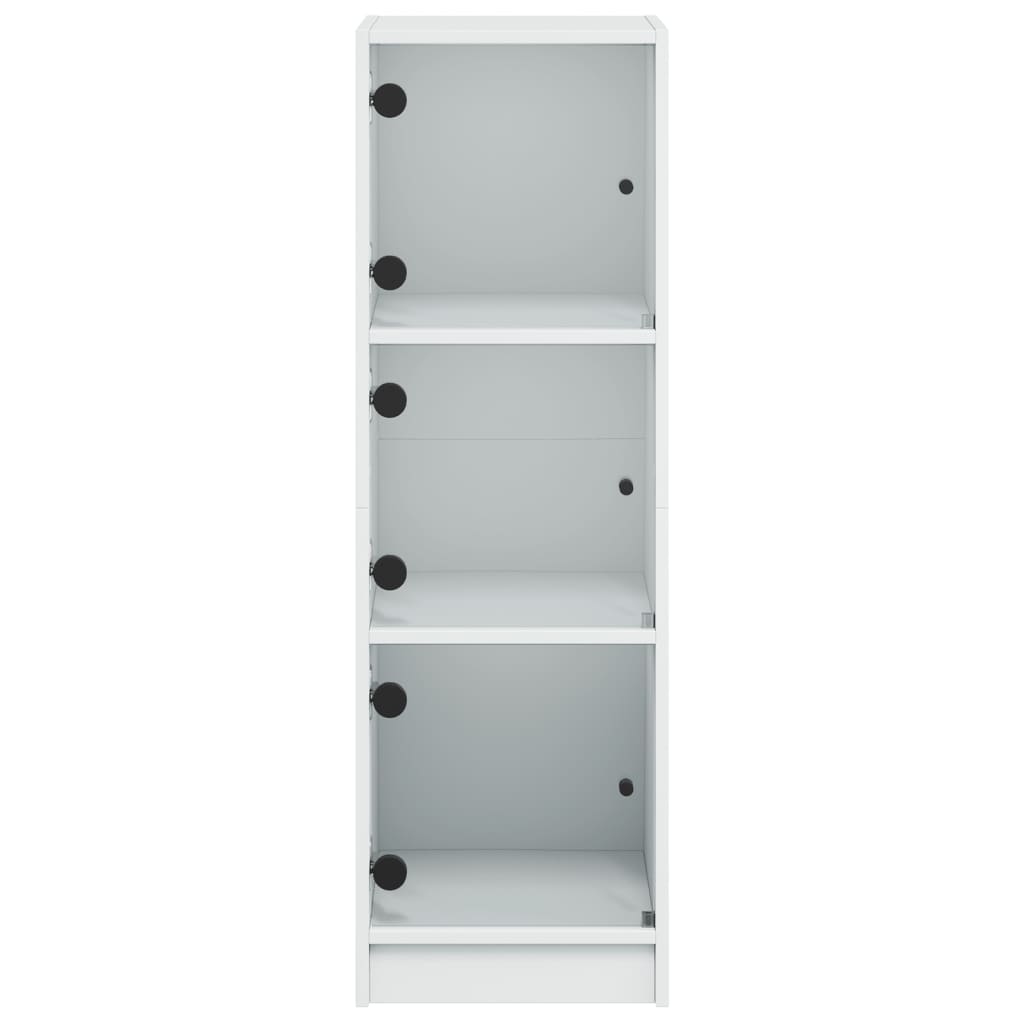 Visoka komoda sa staklenim vratima bijela 35 x 37 x 109 cm