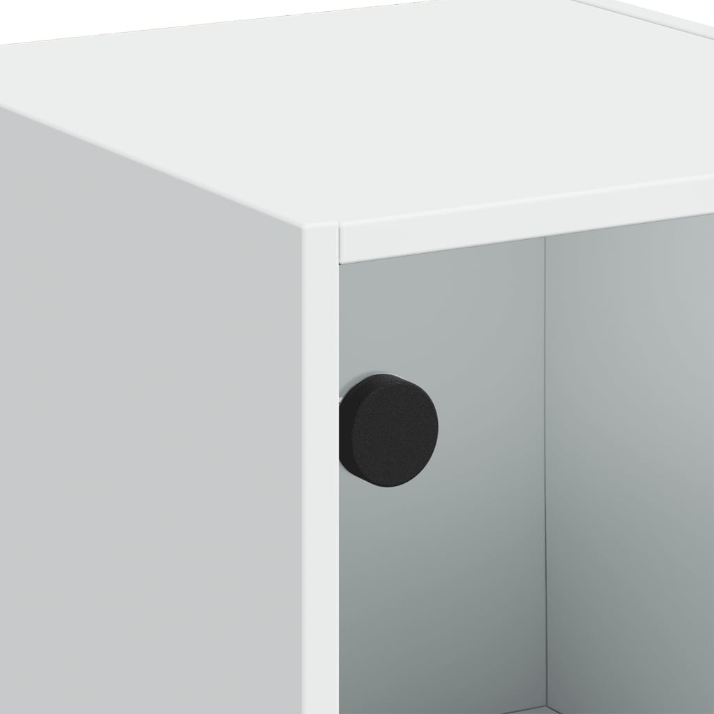 Visoka komoda sa staklenim vratima bijela 35 x 37 x 109 cm