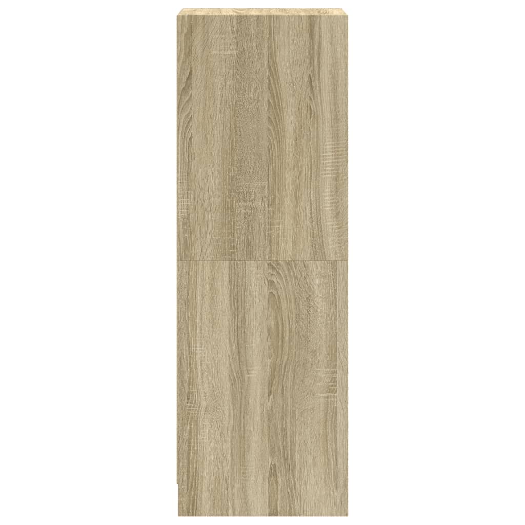 Visoka komoda sa staklenim vratima boja hrasta 35 x 37 x 109 cm