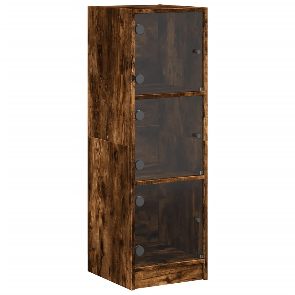 Visoka komoda sa staklenim vratima boja hrasta 35 x 37 x 109 cm