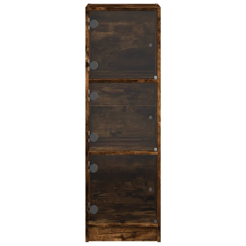 Visoka komoda sa staklenim vratima boja hrasta 35 x 37 x 109 cm